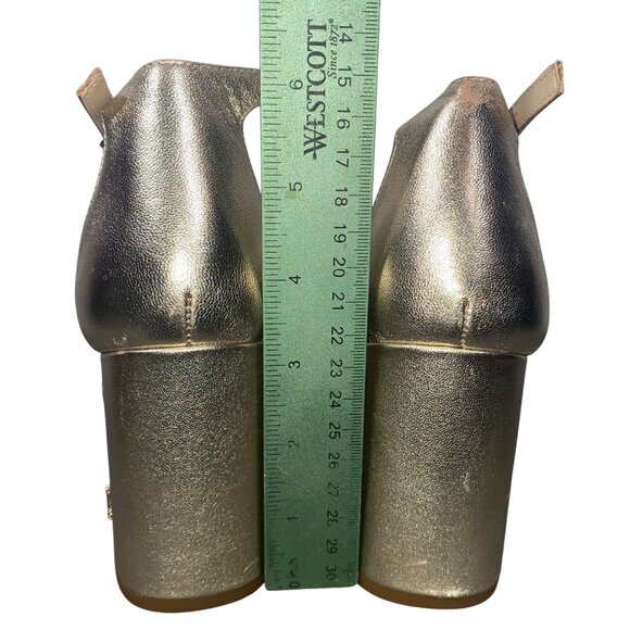 Sam Edelman gold Metallic Block Heel Sandals shoes women’s 7.5 event party - Picture 6 of 11